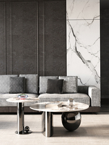 Italian minimalist rock board Pandora coffee table round combination light luxury simple modern living room high-end designer tea table