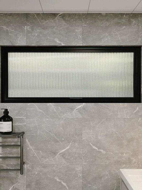 Aluminum Alloy Dark Bathroom Lighting Window Ventilation Window Square Center Shaft Rotating Window Lighting Window Anti-Peeping Glass Window