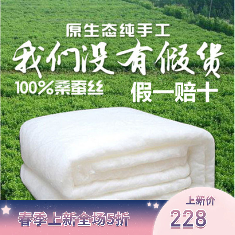 Handmade silk quilt 100% mulberry silk spring and autumn cotton quilt quilt core winter quilt two-in-one child mother four seasons universal quilt