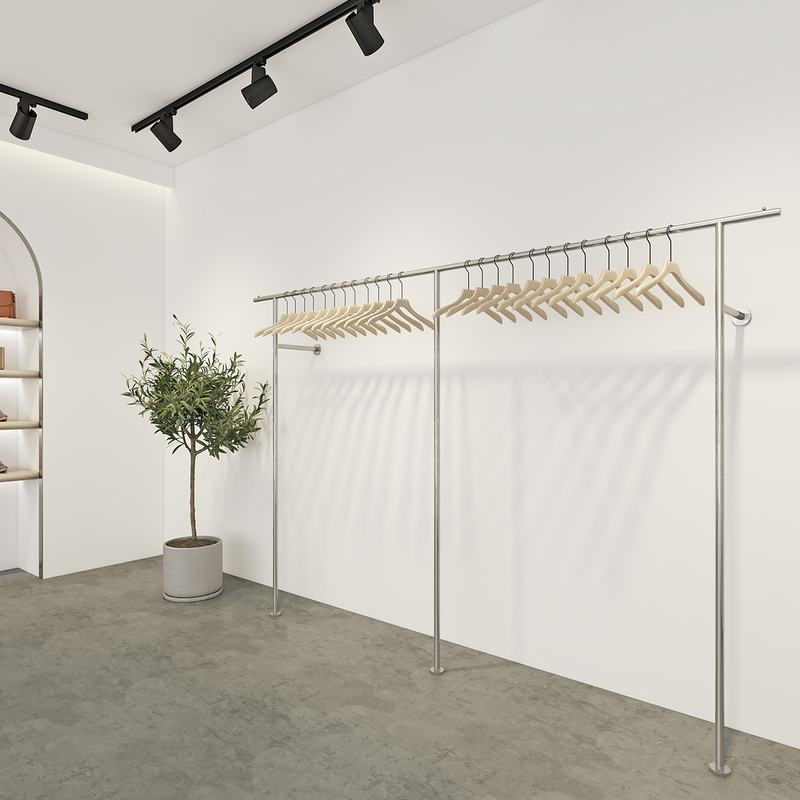Women's Clothing Store Shelves, Children's Clothing Store, Clothing Store-Specific Thickened Stainless Steel Clothing Display Racks, Wall-Mounted Clothes Hangers