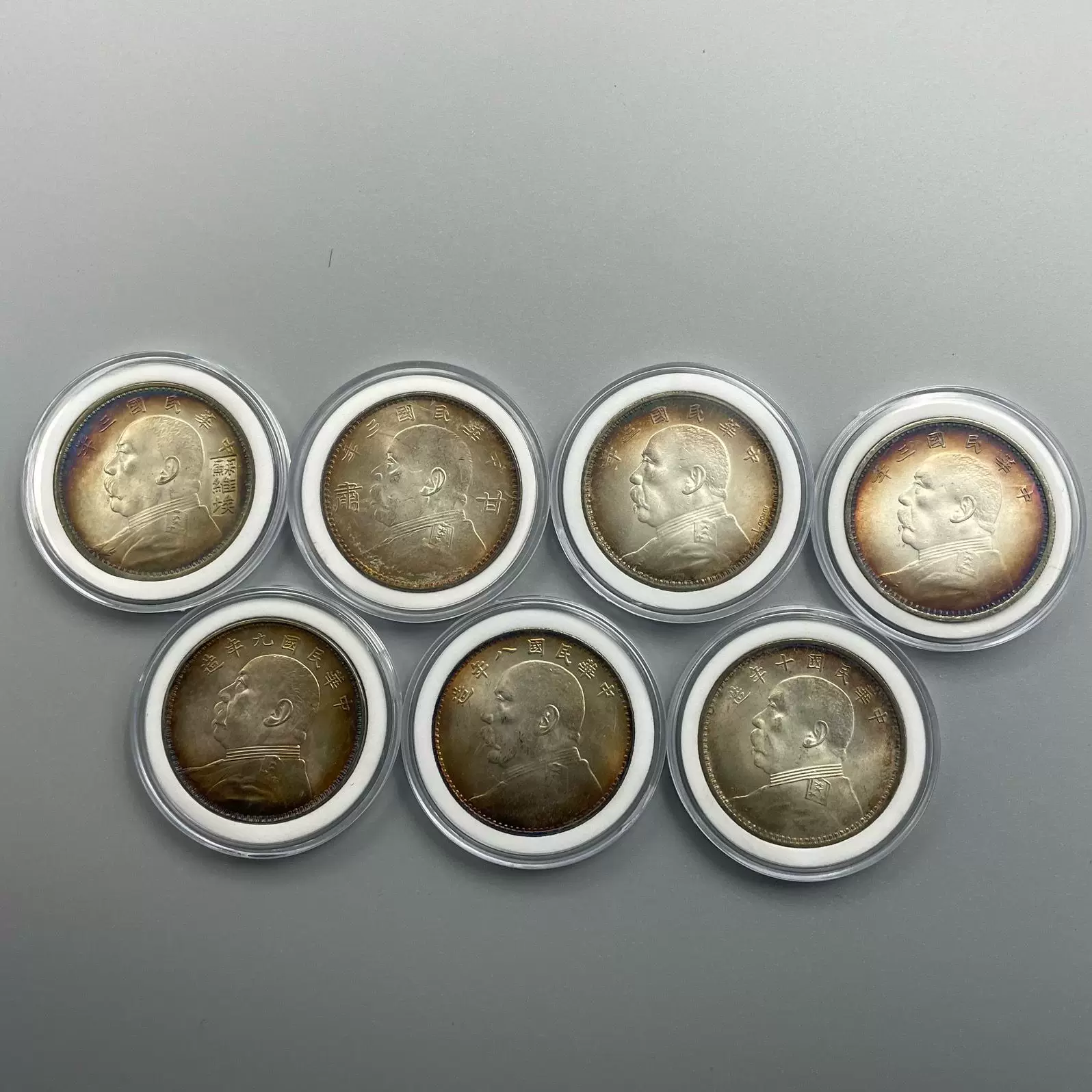 [五彩袁大头真银元大洋怀旧三年五彩怀旧复古包浆纪念双龙清朝光绪]