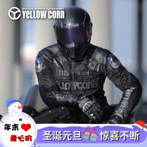 日本 YELLOWCORN 钛合金春夏透气摩托机车赛车防摔男款夹克骑行服