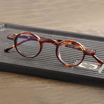 Retro glasses round glasses frame men handmade plate glasses frame with myopia frame men black frame round frame 10117