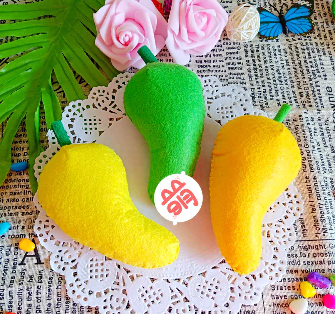 Non - woven handmade cloth mango fruit and vegetables children's hand - hand toys have been home simulated food