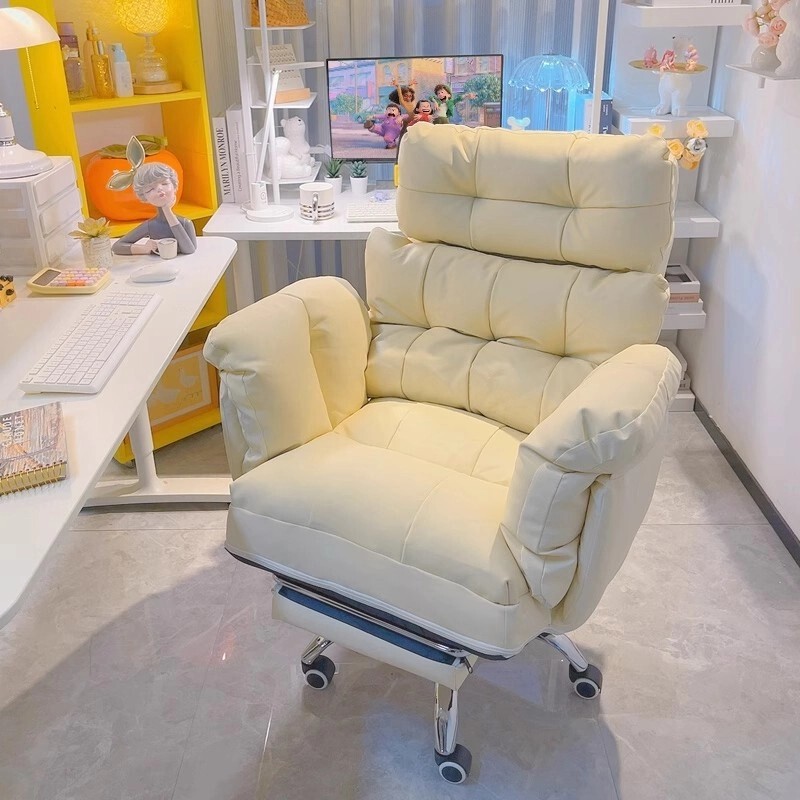 Lazy Sofa Chair, Single-Person, Comfortable for Long Sitting, Home Office Leisure Chair, Spring Cushion, Cream Style, Reclining Backrest Chair Lazy Sofa Chair, Single-Person, Comfortable for Long Sitting, Home Office Leisure Chair, Spring Cushion, Cream Style, Reclining Backrest Chair