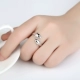 925 sterling bạc cổ điển tám móng vuốt mở mô phỏng kim cương cưới nhẫn nữ nhẫn nhẫn zircon sáng bóng quà tặng - Nhẫn