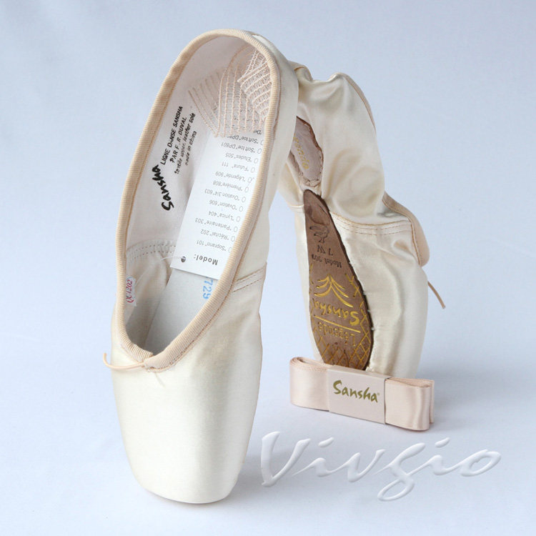 France Sansha medium satin ballet shoes pointe shoes practice shoes 3 4 broken bottom 609HSL
