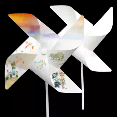 Children's hand diy filling color blank windmill rotating hanging outdoor kindergarten decorative paper toy ground push Windmill