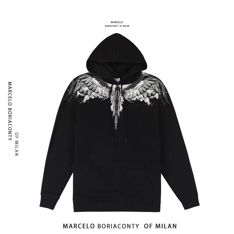 Official Authentic Marcelo Burlon Mb Wings Splash-Ink Hoodie Jacket for Men and Women Official Authentic Marcelo Burlon Mb Wings Splash-Ink Hoodie Jacket for Men and Women