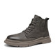 High-top leather shoes for men in autumn trend mid-top short boots men's casual work shoes British style Martin boots winter plus velvet