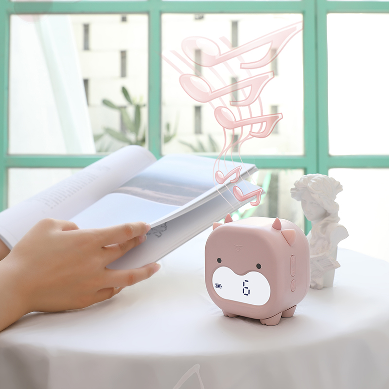 Cute little alarm clock children charging night lights all the time to report the countdown of the time to sleep music students creative