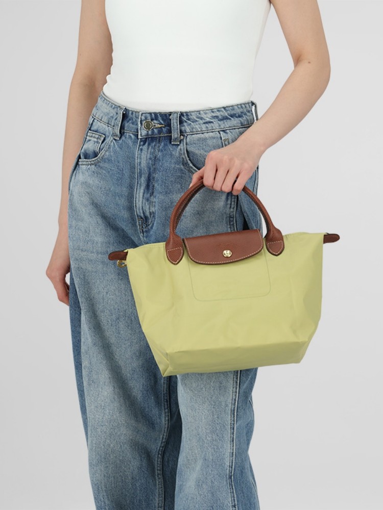 Longchamp Women's New Canvas Small Short-Handle Foldable Dumpling Tote Bag Handbag 1621