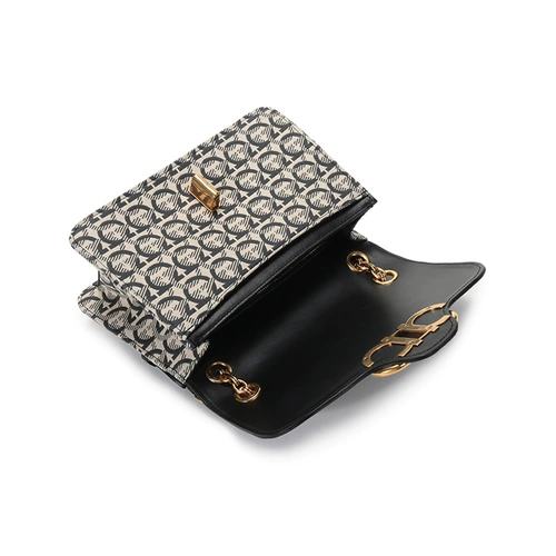 Salvatore Ferragamo Ms. Ferragmu ткань с кожаным ручным кузовом сумка для мессенджера 21h499