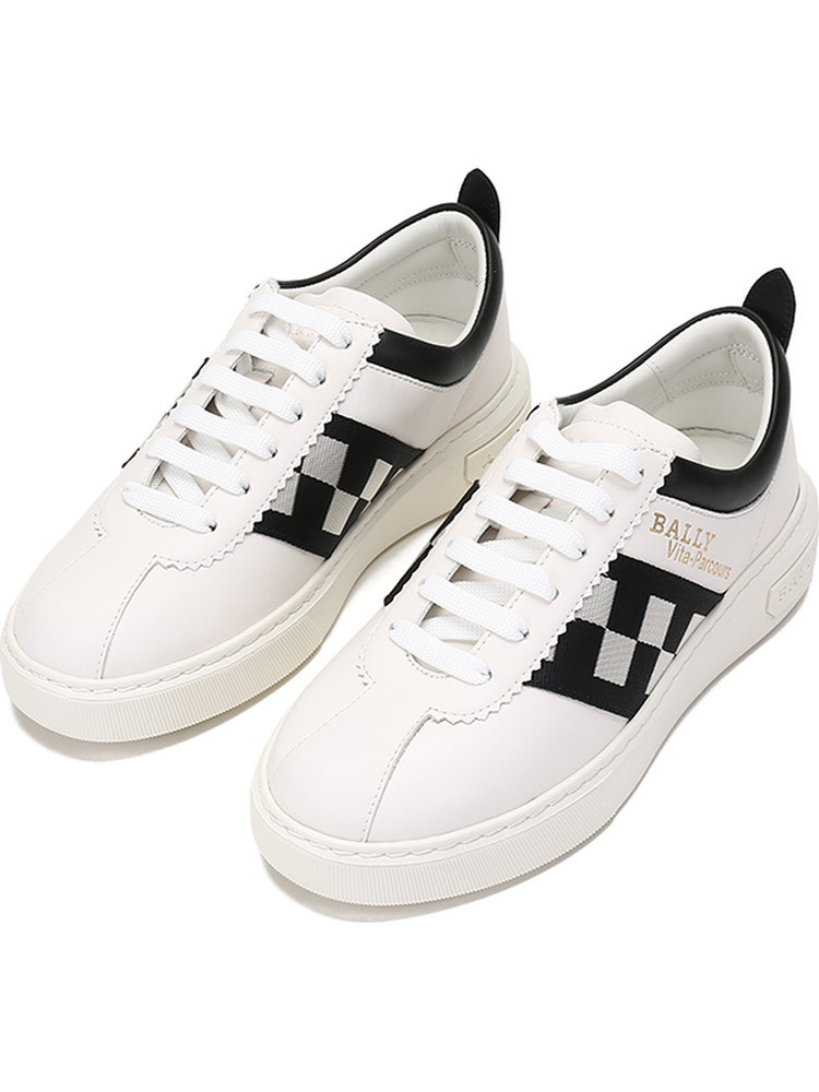 Bally Men's Checkerboard Leather Thick-Soled Casual Sneakers Vita Parcours Bl