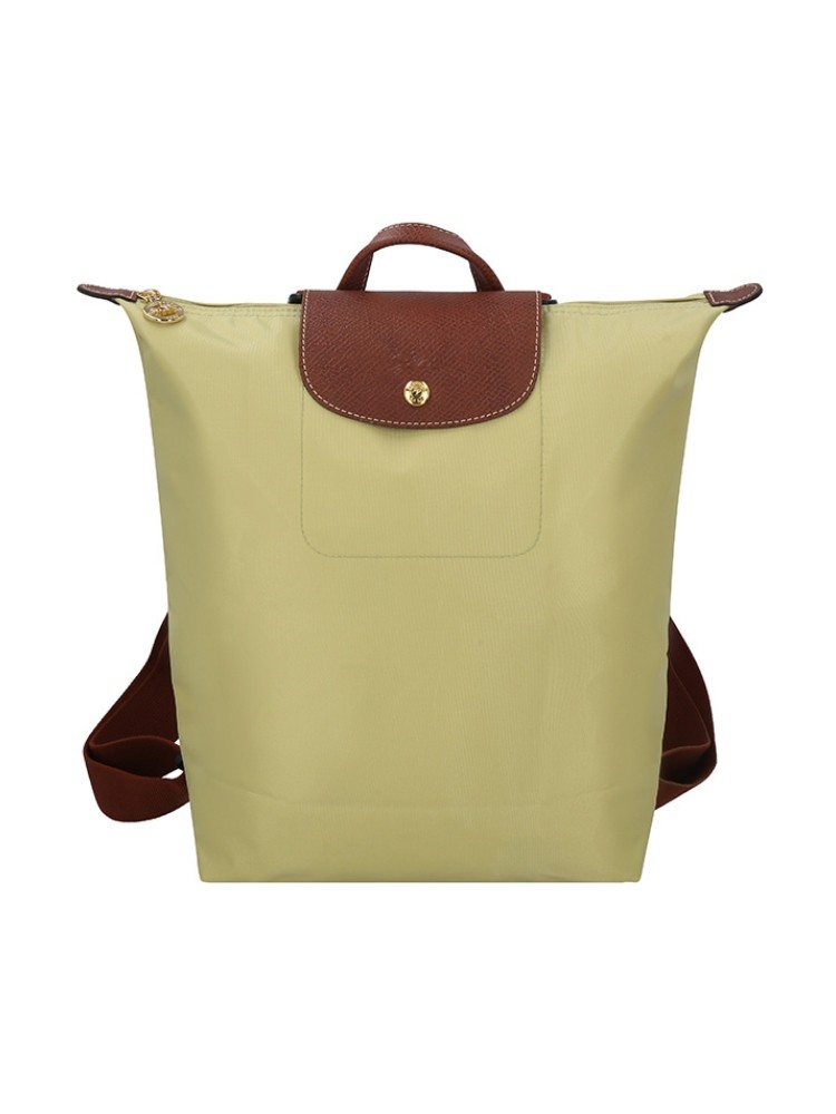 Longchamp/Lonchamp Women's Fabric/Cow Leather Medium Foldable Handbag Backpack 10284