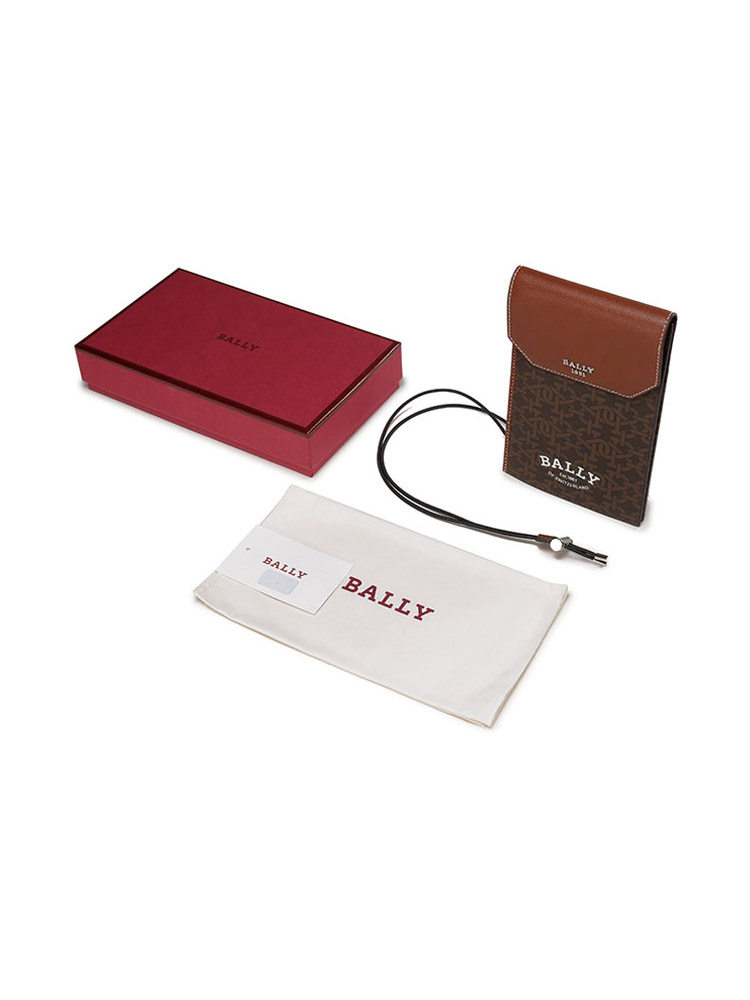 Bally Men's Tpu Leather Crossbody Bag Neck Bag Phone Bag Monogram Small Bag Boyd Tml
