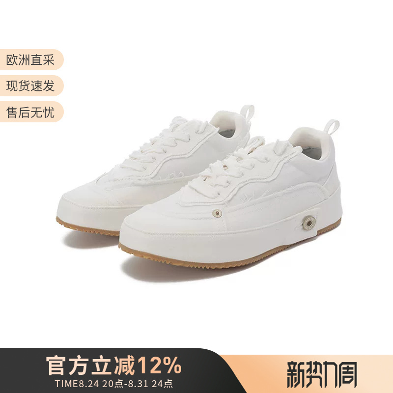 Loewe Men's Fabric Lace-Up Thick-Soled Casual Sneakers White Shoes M816282X75