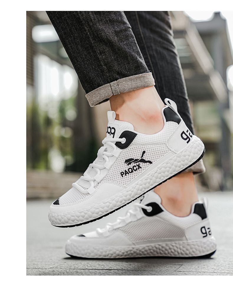 Men's Breathable Mesh Running Shoes Soft Sole Versatile Trainers_voghion.com
