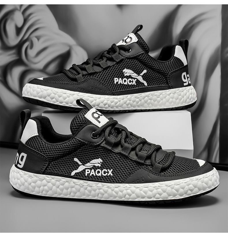 Men's Breathable Mesh Running Shoes Soft Sole Versatile Trainers_voghion.com