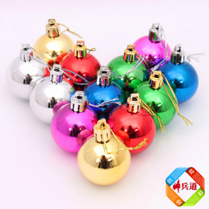 Christmas ball 10cm Christmas plated glow ball 6cm gold silver red blue ball 8cm Christmas tree decoration decoration