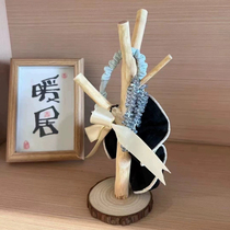 Bracelet pendant display stand natural log tree branch ornaments tabletop entrance hall handmade storage rack