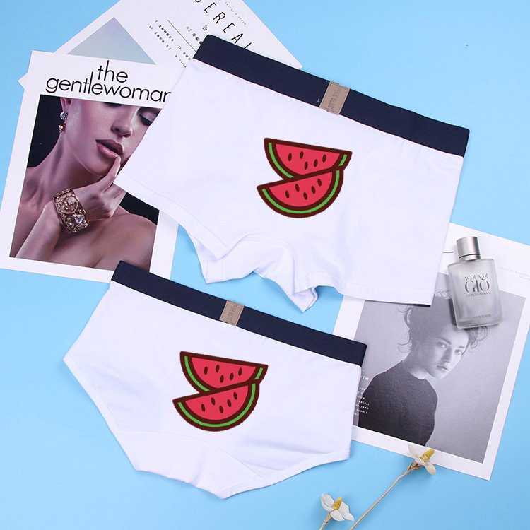 Cặp đôi đồ lót Audeer cotton hoạt hình eo thấp nam boxer nữ tam giác gợi cảm thoáng khí chuối quà tặng do lot nam
