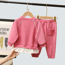 Girl set Autumn New 2020 foreign girl baby sports two-piece set childrens leisure little girl spring and autumn