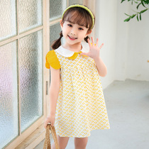 Girls foreign skirt summer dress children dress 2021 new foreign girl pure cotton baby princess dress
