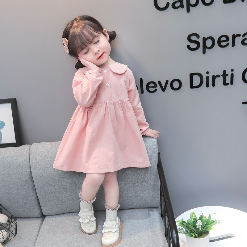 Girls Fall Dress 2022 new Han - Edition girl baby doll collar cotton skirt children's princess Yang Pie