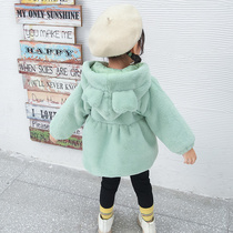 Female baby wool coat winter coat 2020 new Korean version of the girl thickened cotton coat foreign style padded childrens winter