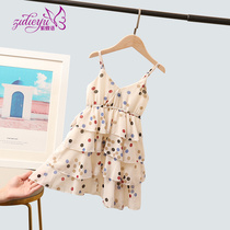 Girl dress summer 2021 new summer children chiffon princess dress Net Red little girl skirt super Foreign Air