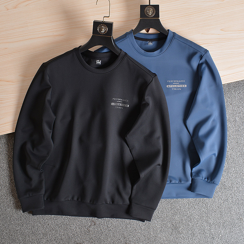 (High-quality cabbage price high-stretch Roman cloth) Autumn and winter new men's round neck pullover casual sweater trend