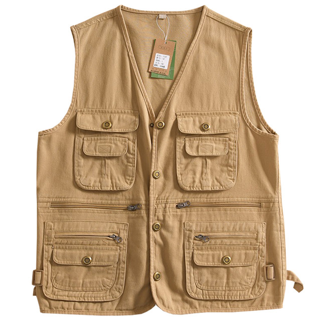 Spring Men's Outdoor Workwear Multi-Pocket Vest Vest Trendy