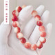 Pink and purple bodhi root students play hand string around fingers soft yin skin gradient bodhi child bracelet Buddha beads text play men and women