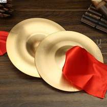 Color small cymbal big cymbal 19 brass three-line musical instrument centimeter half brass cymbal cymbal adult yellow Zhong Daquan student copper
