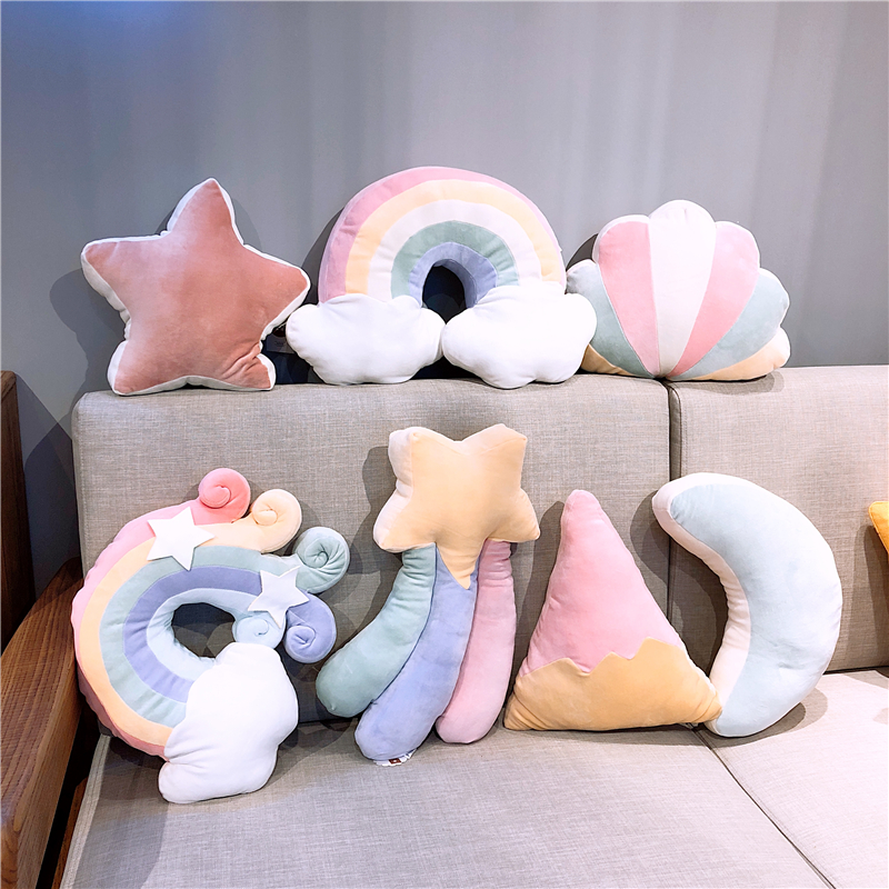 ins moon star pillow home sofa cushion children's bedroom princess room bed waist pillow backrest decoration