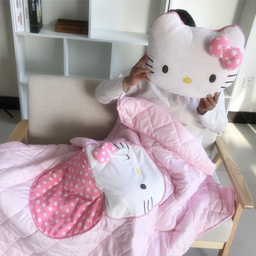 Cartoon cat pillow quilt dual-purpose cushion quilt car waist pillow air-conditioning quilt cute girl single summer cool quilt