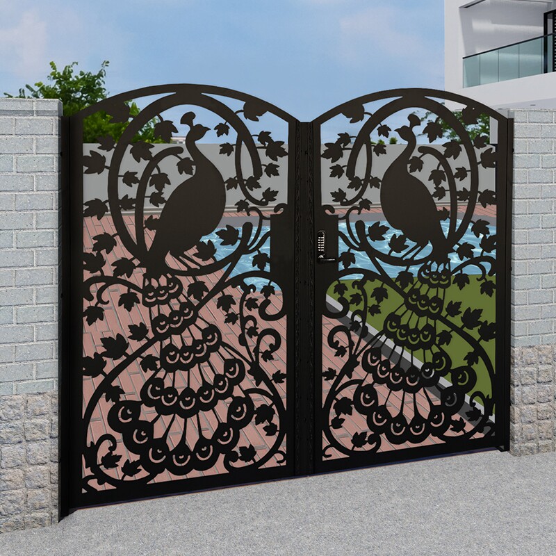 Iron yard gate outdoor courtyard door villa farmyard galvanized steel paint modern single and double switch garden door