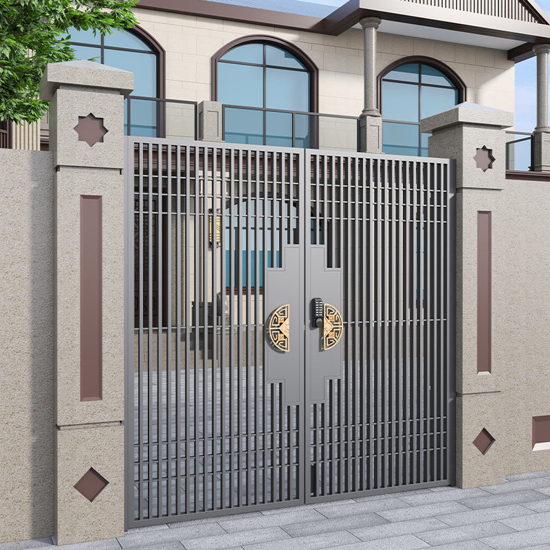 Modern wrought iron gate villa courtyard door shutter door outdoor iron door single double door custom entry door yard door