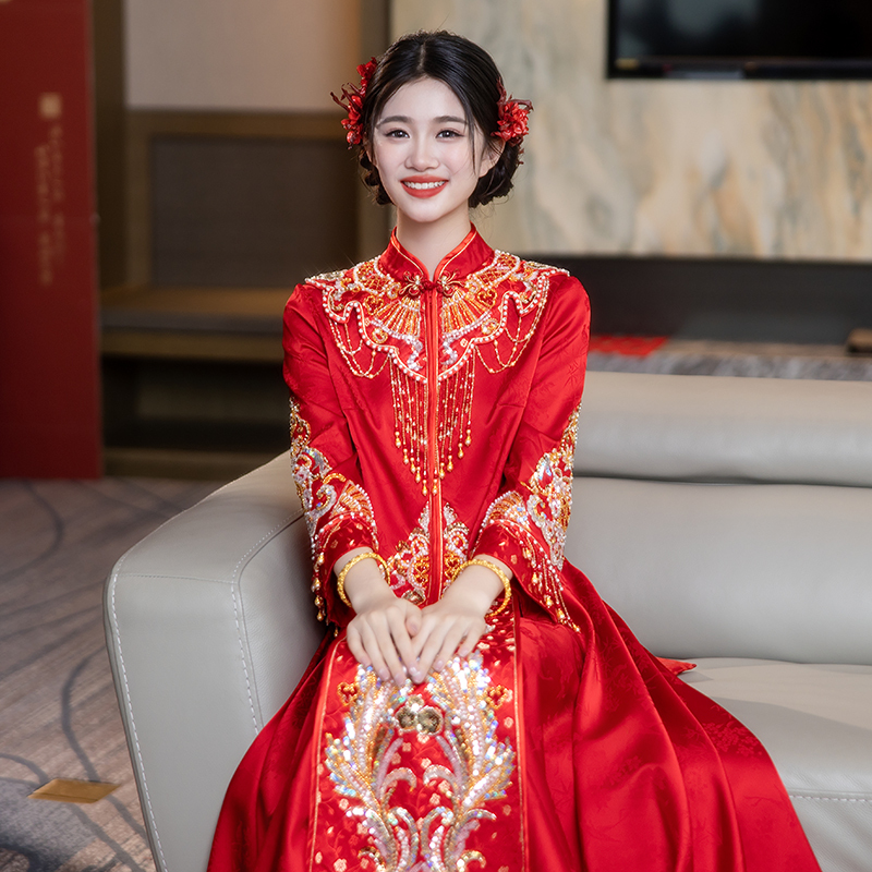 Xiuhe-Style Wedding Dress for Women 2026 New Model, New Chinese-Style Bridal Gown, Wedding Dress, Chinese-Style Bridal Attire, Toast Dress, High-End Feel Xiuhe-Style Wedding Dress for Women 2026 New Model, New Chinese-Style Bridal Gown, Wedding Dress, Chinese-Style Bridal Attire, Toast Dress, High-End Feel