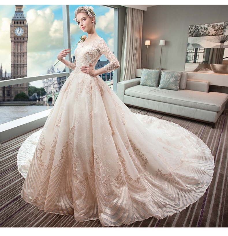 Light Wedding Garment New Luxury Palace Dress Hepburn In