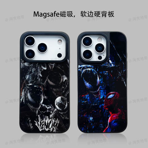Venom And Spider-Man Dark Blue MagSafe Phone Case for iPhone 17