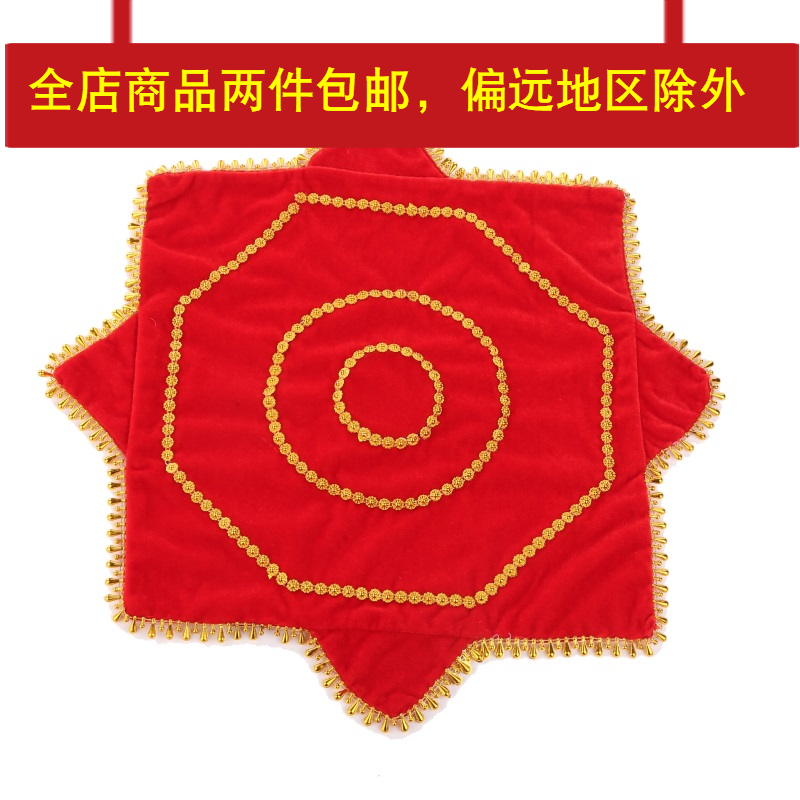 Gold velvet handkerchief Northeast two people turn Yangko octagonal handkerchief dance performance handkerchief silk flower examination