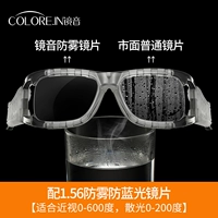 Оправа + спортивная противозапотевающая линза 1,56 + бесплатная противозапотевающая ткань для линз [подходит для 0–300 градусов, астигматизма 0–200 градусов]