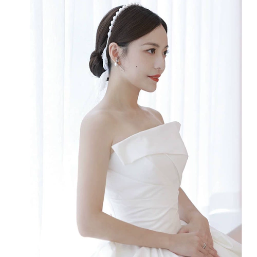 Простая атмосферная атласная легкое свадебное платье 2023 Новое темперамент невест -хвост супер бессмертная мечта Малышка из марли