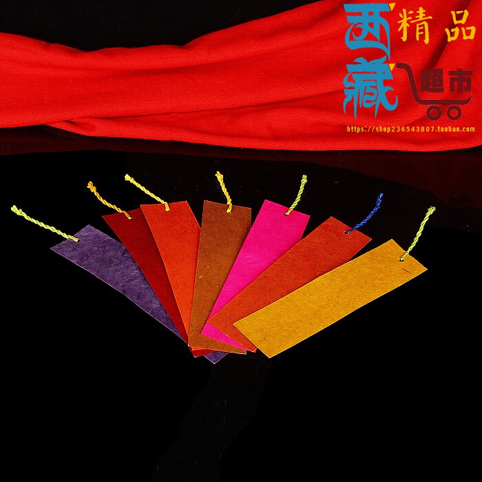 Tibetan red Tibetan style Hand-made Tibetan paper bookmark Six-character truth and gold book page clip Personalized tourist souvenir