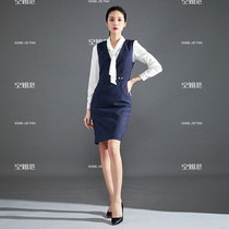 Professional suit womens vest shirt dress long sleeve 2021 Autumn New temperament capable beautician overalls