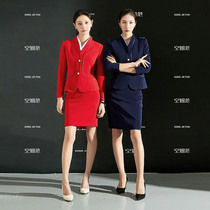 Flight Attendant Uniform Vocational West Suit Suit Woman Temperament Red Small Suit Jacket Dress Beauty Salon Overalls Dress Work Suit