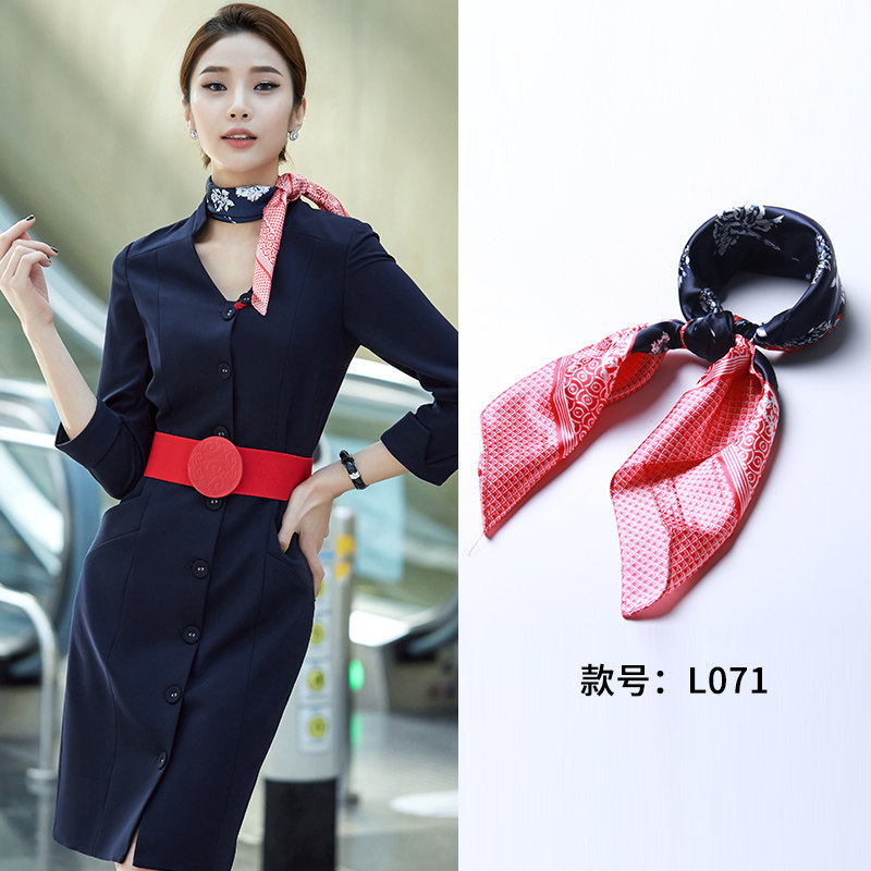 Flight attendant Fan Chunqiu printed little silk scarves women decoration scarves for work clothes accessories fashion Temperament OL Multifunction Scarves