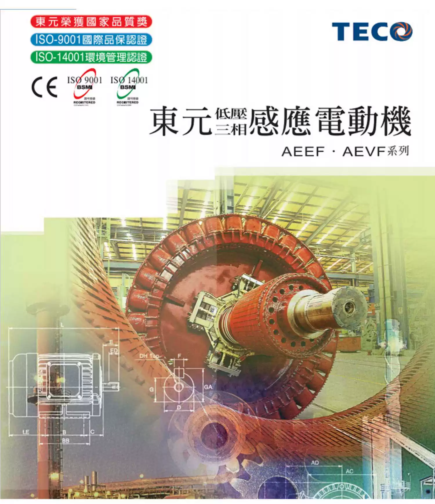 TECO東元2.2KW電機煞車制動3HP 2200W立式TVGH100L AEVF2N AEVFF3